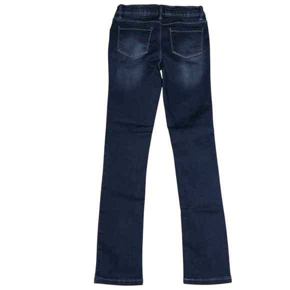 Members Mark Girls Blue SZ 14/16 Fading Knit Denim Jean Elastic Adjustable Waist - Picture 2 of 6
